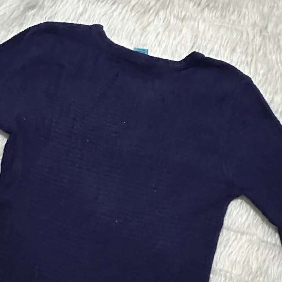 Two bees cashmere Blue knit Textured Top - Picture 6 of 7